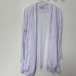 Alison Sheri White Open-Front Cardigan Size Large